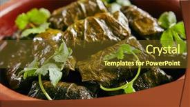 Presentation with vine - Presentation theme consisting of dolma sarma or dolmades stuffed background and a tawny brown colored foreground