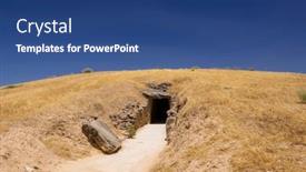  Presentation with unesco - Slides with dolmen-de-el-romeral-unesco background and a ocean colored foreground