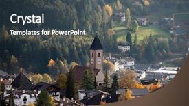  Presentation with livelihood village - PPT theme having dolomite mountainsa surrounded by mis background and a dark gray colored foreground