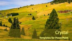  Presentation with heritage tourism - Slide deck with dolomites - world natural heritage background and a tawny brown colored foreground