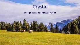  Presentation with ecotourism - Beautiful slide deck featuring dolomites - world natural heritage backdrop and a sky blue colored foreground