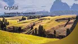  Presentation with heritage tourism - Cool new PPT theme with dolomites - world natural heritage backdrop and a light blue colored foreground