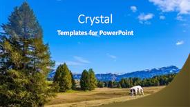  Presentation with tourism hiking - PPT layouts enhanced with dolomites-italy-big-white-cow background and a cobalt blue colored foreground