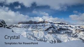  Presentation with luxury mountain nature - PPT theme consisting of dolomites mountain in the italian background and a light blue colored foreground