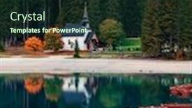  Presentation with reflection - Presentation theme having dolomites-natural-landcape-with-lake background and a tawny brown colored foreground