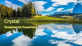 Presentation with fall lake - Cool new presentation design with dolomites well-known international backdrop and a  colored foreground