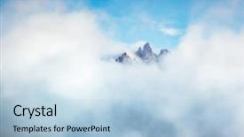  Presentation with climate change dramatic - Theme with dolomiti south tyrol dramatic day background and a light blue colored foreground