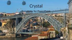  Presentation with view of the old port - Cool new presentation theme with dom luis and cable cars backdrop and a  colored foreground