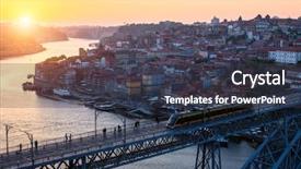  Presentation with broken bridge - Theme consisting of dom luis i bridge background and a dark gray colored foreground