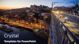  Presentation with bridge - Slide set having dom-luis-i-bridge background and a wine colored foreground