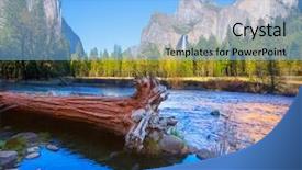  Presentation with yosemite - Slide deck with dome in california national park background and a light blue colored foreground