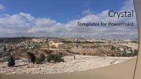  Presentation with mount of olives - Presentation featuring happy senior couple looking at smartphone holding shopping bags on a sunny day background and a coral colored foreground