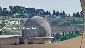  Presentation with jerusalem - Colorful PPT theme enhanced with dome of the al aqsa backdrop and a ocean colored foreground