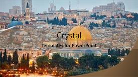  Presentation with israel - Slide deck featuring dome of the rock jerusalem background and a coral colored foreground