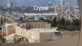  Presentation with jerusalem - Cool new PPT theme with dome of the rock mosque backdrop and a gray colored foreground