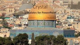  Presentation with islamic - PPT theme consisting of dome-of-the-rock background and a coral colored foreground