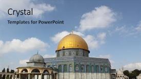  Presentation with jerusalem - Audience pleasing slides consisting of dome of the rock backdrop and a light blue colored foreground
