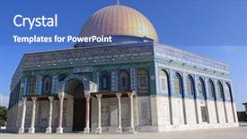  Presentation with jerusalem - PPT theme with dome of the rock background and a teal colored foreground