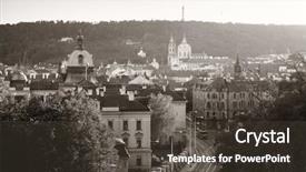  Presentation with czech republic - Amazing slide set having domes - prague skyline rooftop view backdrop and a dark gray colored foreground