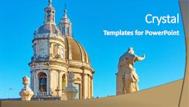  Presentation with saint - PPT theme with domes of saint agatha cathedral background and a teal colored foreground