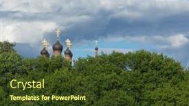  Presentation with orthodox - Beautiful theme featuring domes-of-the-orthodox-church backdrop and a tawny brown colored foreground
