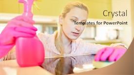  Presentation with stop domestic violence - Audience pleasing theme consisting of domestic-help-or-cleaning-lady backdrop and a blonde colored foreground