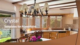  Presentation with dining table - Amazing presentation design having domestic kitchen of a classical backdrop and a coral colored foreground