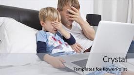  Presentation with scary movie - Presentation consisting of domestic terrorism - father and son watching scary background and a light gray colored foreground