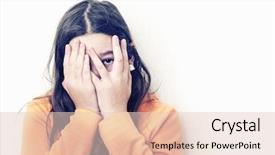  Presentation with teen girl - PPT theme enhanced with domestic terrorism - frightened teen girl looks background and a lemonade colored foreground