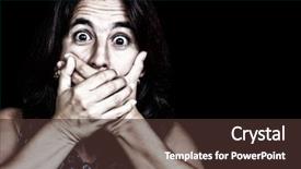  Presentation with violence woman - Slide deck featuring domestic terrorism - grunge image of a frightened background and a tawny brown colored foreground