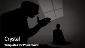  Presentation with silhouette of man worship - Cool new slide set with domestic terrorism - silhouette of businesswoman sitting backdrop and a  colored foreground