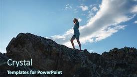  Presentation with mountain top - Presentation theme with domestic-tourism-travel-lesure background and a tawny brown colored foreground