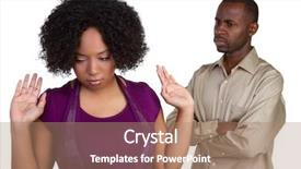  Presentation with african american - Presentation theme enhanced with domestic violence - angry african american couple background and a coral colored foreground