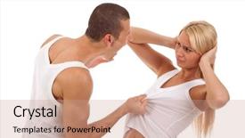  Presentation with domestic violence - PPT theme featuring domestic violence - picture background and a coral colored foreground