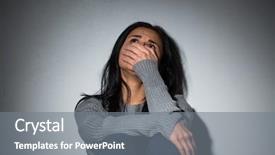  Presentation with people crying - Slide deck with domestic violence concept - unhappy crying background and a gray colored foreground
