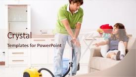  Presentation with wife - Audience pleasing slides consisting of rehabilitating housing - husband helping leg injured wife backdrop and a lemonade colored foreground