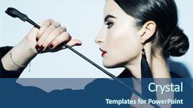  Presentation with sexy - Presentation design with dominance - sexy young beautiful dominant lady background and a ocean colored foreground