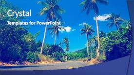  Presentation with dominican republic - Slide deck with dominican republic - nice asfalt road with palm background and a teal colored foreground