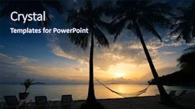  Presentation with paradise - Presentation theme consisting of dominican republic - sunrise at thailand paradise background and a navy blue colored foreground