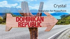  Presentation with republic dominican - Amazing slide set having dominican republic wooden sign backdrop and a light blue colored foreground