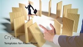  Presentation with domino - Slides having domino-effect-and-competition-concept background and a coral colored foreground