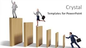  Presentation with domino - Colorful PPT layouts enhanced with domino-effect-and-competition-concept backdrop and a white colored foreground