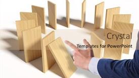  Presentation with domino - Presentation theme featuring domino-effect-and-competition-concept background and a coral colored foreground