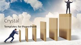  Presentation with domino - Cool new theme with domino-effect-and-competition-concept backdrop and a lemonade colored foreground