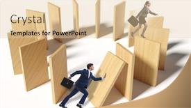  Presentation with domino - Colorful PPT theme enhanced with domino-effect-and-competition-concept backdrop and a lemonade colored foreground