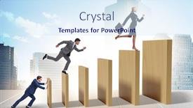  Presentation with domino - Presentation having domino-effect-and-competition-concept background and a sky blue colored foreground