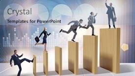  Presentation with domino - Presentation design enhanced with domino-effect-and-competition-concept background and a light blue colored foreground