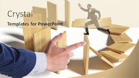  Presentation with domino - Audience pleasing presentation theme consisting of domino-effect-and-competition-concept backdrop and a lemonade colored foreground