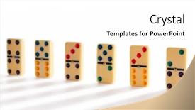  Presentation with domino - Audience pleasing PPT layouts consisting of domino effect with many pieces backdrop and a white colored foreground
