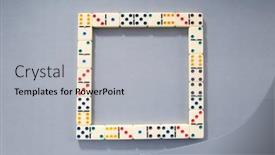  Presentation with domino - Amazing slide set having domino effect with many pieces backdrop and a light gray colored foreground